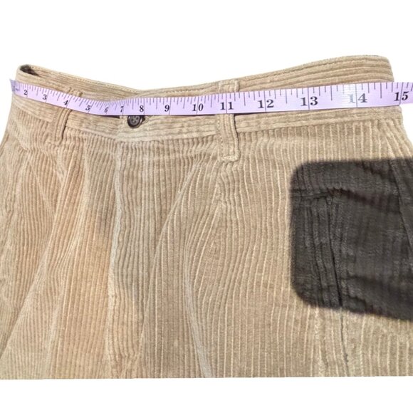 Essentials Style VTG 90s Y2K light brown corduroy high rise pleated pants sz 12 - Picture 9 of 12